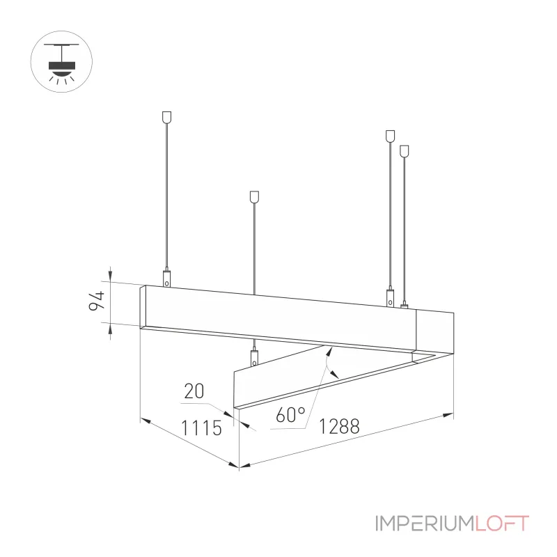 Arlight Светильник ALT-LINEAIR-ANGLE-60-FLAT-UPDOWN-DIM-1290x1115-85Вт Warm3000 BK 100 deg 230В IP20 040637 Arlight Светильник ALT-LINEAIR-ANGLE-60-FLAT-UPDOWN-DIM-1290x1115-85Вт Warm3000 BK 100 deg 230В IP20 040637
