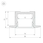 Arlight Профиль SL-SLIM-H13M-F25-2000 BLACK Алюминий 037114