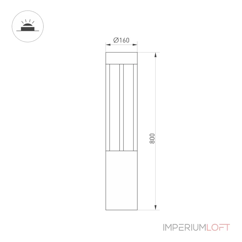 Arlight Светильник LGD-CASTELLO-BOLL-H800-20Вт Warm3500-MIX GR 80 deg 230В IP65 045537