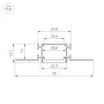 Arlight Профиль FANTOM-W23-2000 ANOD Алюминий 040330