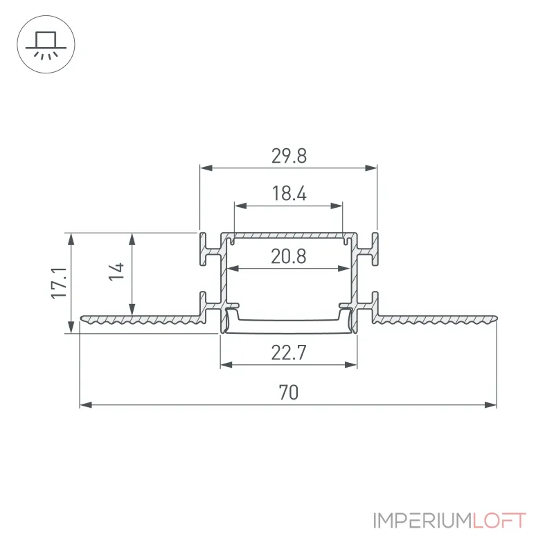 Arlight Профиль FANTOM-W23-2000 ANOD Алюминий 040330 Arlight Профиль FANTOM-W23-2000 ANOD Алюминий 040330