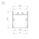 Arlight Профиль SL-LINE-3638-LW-2000 ANOD Алюминий 038362