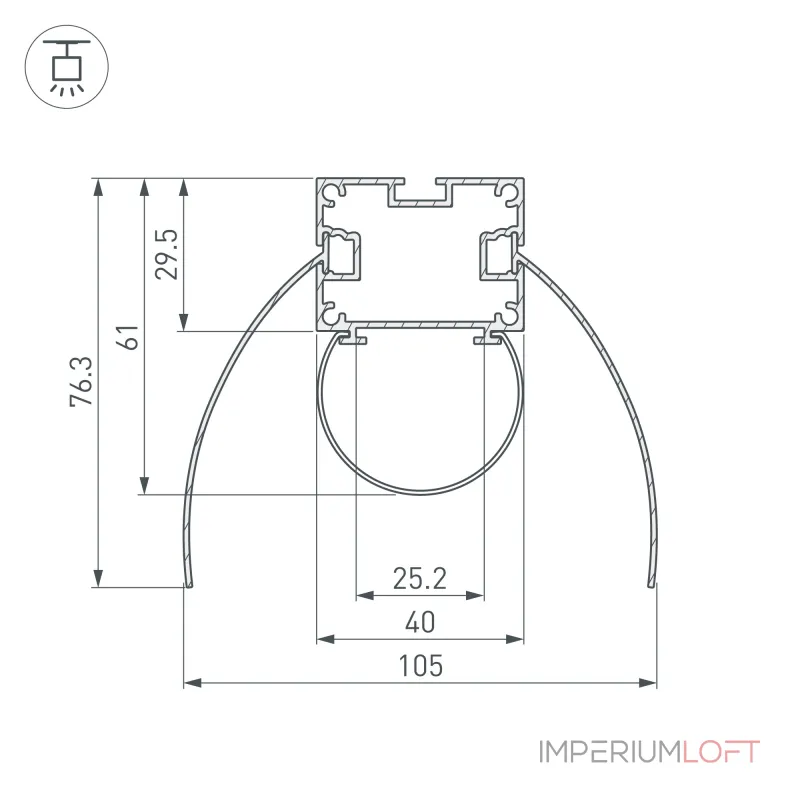 Arlight Профиль ARH-POWER-W154-COMFORT-2000 ANOD Алюминий 036343 Arlight Профиль ARH-POWER-W154-COMFORT-2000 ANOD Алюминий 036343