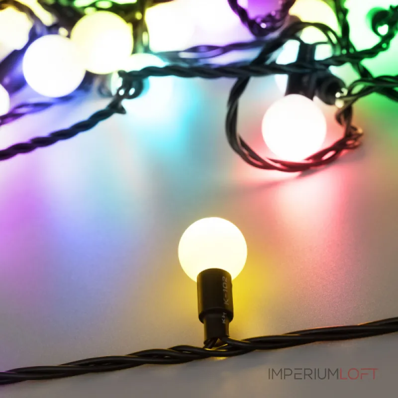 Arlight Светодиодная гирлянда ARD-BALL-PRO-D23-10000-BLACK-80LED RGB 230В 7Вт Ardecoled IP65 025622 Arlight Светодиодная гирлянда ARD-BALL-PRO-D23-10000-BLACK-80LED RGB 230В 7Вт Ardecoled IP65 025622