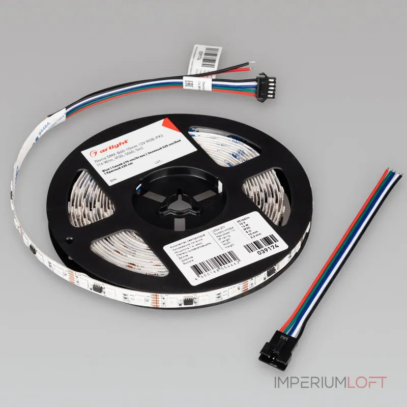 Arlight Лента DMX-B60-10mm 12В RGB-PX3 14 В/м IP20 5060 5м 039174