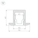 Arlight Профиль ARH-MICRO-F-W4-2000 ANOD Алюминий 036400
