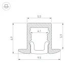 Arlight Профиль ARH-MICRO-F-W4-2000 ANOD Алюминий 036400