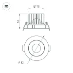 Светильник MS-FORECAST-BUILT-TURN-R82-8Вт Warm3000 WH-BK 32 deg 230В Arlight IP20 035448(1)