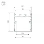 Arlight Профиль SL-LINE-3638-LW-2000 ANOD Алюминий 038362