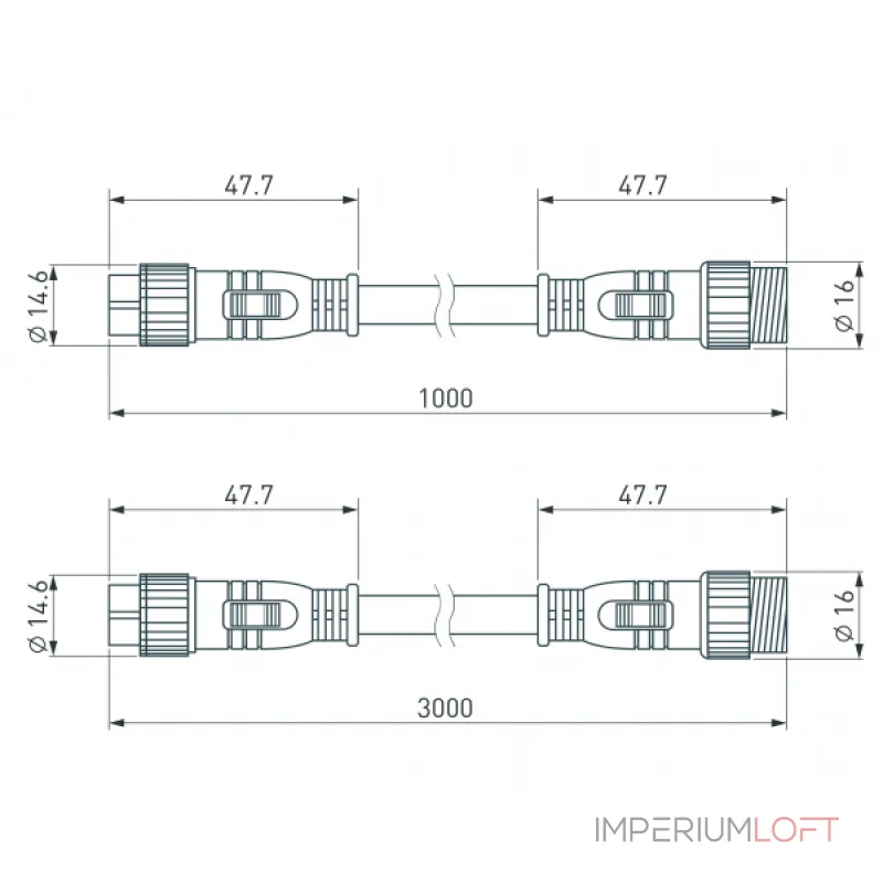 Arlight Коннектор питания ARL-LINE-3pin-3000-CON-MF 230В IP67 038888