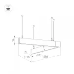 Arlight Светильник ALT-LINEAIR-ANGLE-60-FLAT-UPDOWN-DIM-1290x1115-85Вт Warm3000 BK 100 deg 230В IP20 040637