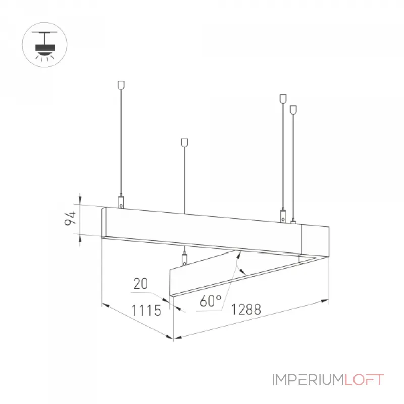 Arlight Светильник ALT-LINEAIR-ANGLE-60-FLAT-UPDOWN-DIM-1290x1115-85Вт Warm3000 BK 100 deg 230В IP20 040637 Arlight Светильник ALT-LINEAIR-ANGLE-60-FLAT-UPDOWN-DIM-1290x1115-85Вт Warm3000 BK 100 deg 230В IP20 040637