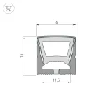 Силиконовый профиль WPH-FLEX-1616-TOP-S11-5м FULL BLACK Arlight Силикон 045774