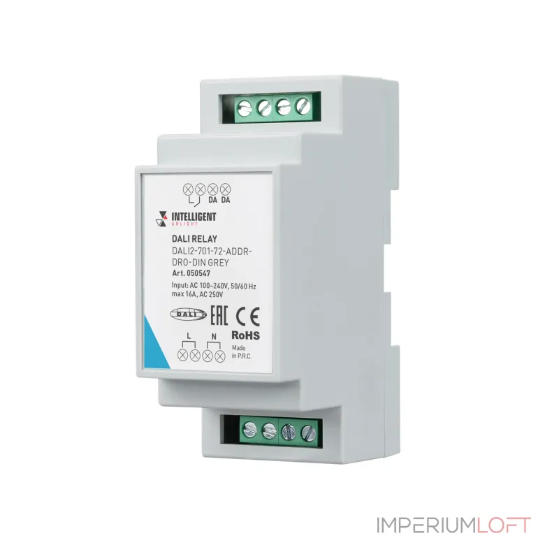 Arlight INTELLIGENT ARLIGHT Релейный модуль DALI2-701-72-ADDR-DRO-DIN Grey 230В 1x16A IARL DIN-рейка 050547 Arlight INTELLIGENT ARLIGHT Релейный модуль DALI2-701-72-ADDR-DRO-DIN Grey 230В 1x16A IARL DIN-рейка 050547