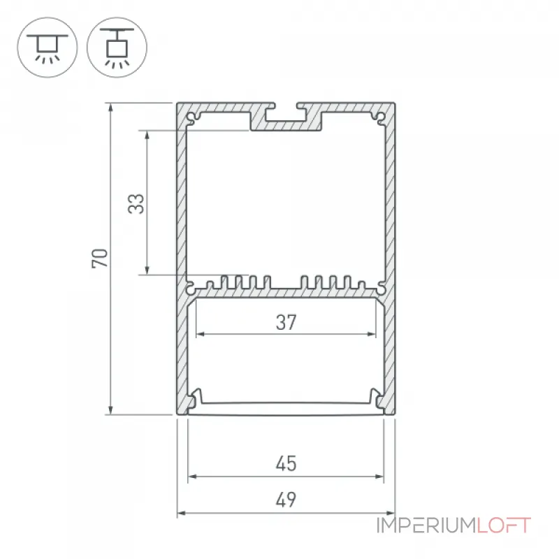 Arlight Профиль SL-LINE-4970-2500 ANOD Алюминий 047166 Arlight Профиль SL-LINE-4970-2500 ANOD Алюминий 047166