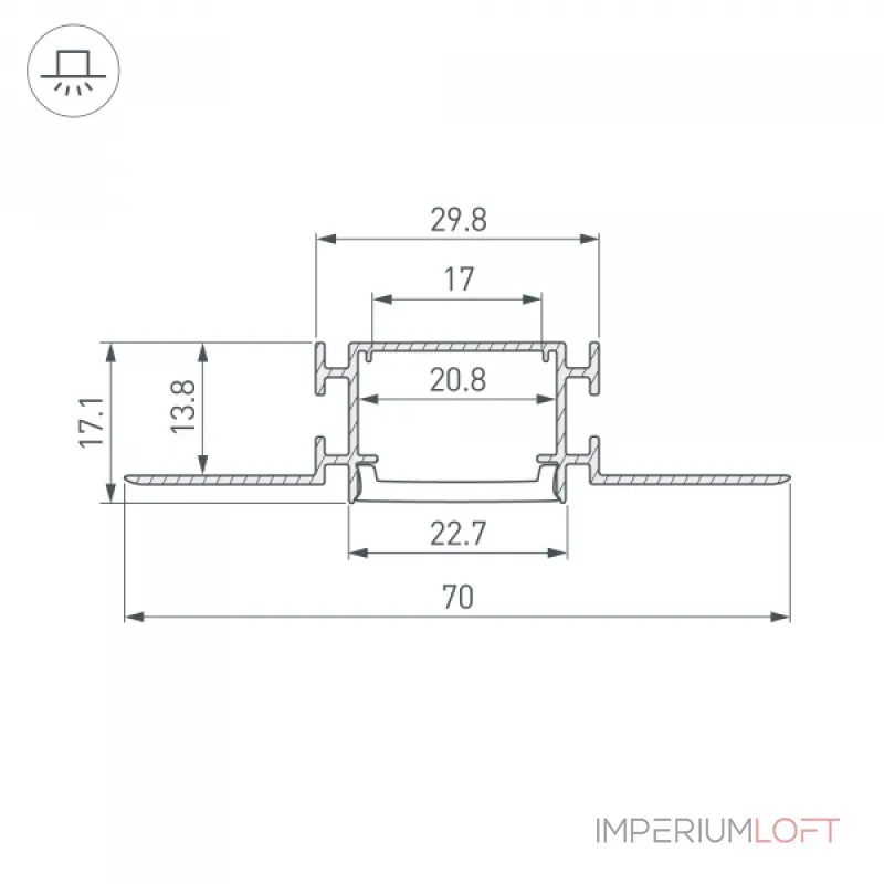 Arlight Профиль FANTOM-W23-2000 ANOD Алюминий 040330 Arlight Профиль FANTOM-W23-2000 ANOD Алюминий 040330
