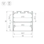 Профиль LINE-S-5050-2000 ANOD Arlight Алюминий 041644