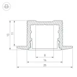 Arlight Профиль SL-SLIM-H13M-F25-2000 BLACK Алюминий 037114