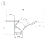Профиль FANTOM-W45-BEVEL-2000 WHITE Arlight Алюминий 039949