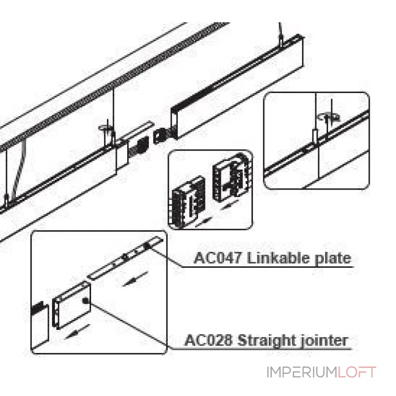 Arlight Коннектор прямой ALT-LINEAIR-FLAT-CON-I-2094 ANOD IP20 030293