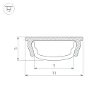 Arlight Профиль ARH-BENT-W11-2000 ANOD BLACK Алюминий 039583