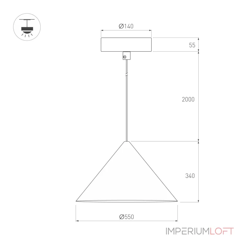 Arlight Светильник SP-MAKOTO-R550-14Вт Warm2700 WH 36 deg 230В TRIAC IP20 054407