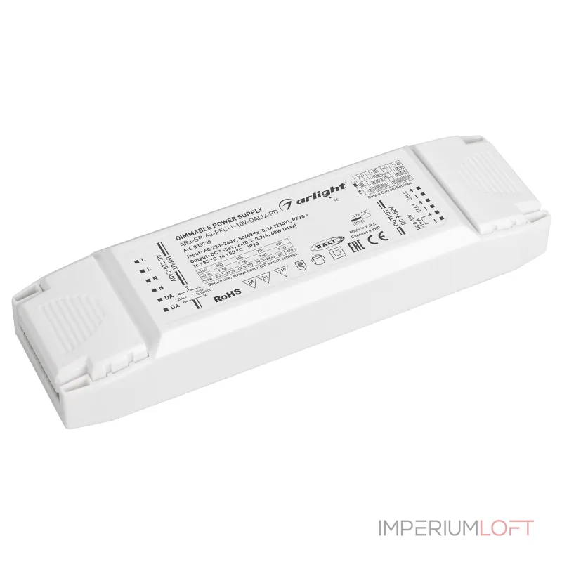 Arlight Блок питания ARJ-SP-60-PFC-1-10В-DALI2-PD 60Вт 9-58В 2x0.3-0.9A IP20 033730