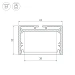 Arlight Профиль SL-LINE-4932-3000 BLACK Алюминий 036254