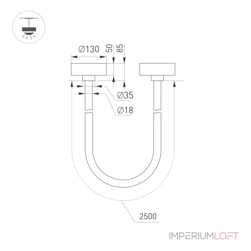 Светильник SP-TROPIC-SURFACE-R18-L2500-36Вт Warm3000 GD 360 deg 230В Arlight IP20 043404 Светильник SP-TROPIC-SURFACE-R18-L2500-36Вт Warm3000 GD 360 deg 230В Arlight IP20 043404