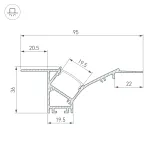 Профиль FANTOM-W45-BEVEL-2000 WHITE Arlight Алюминий 039949