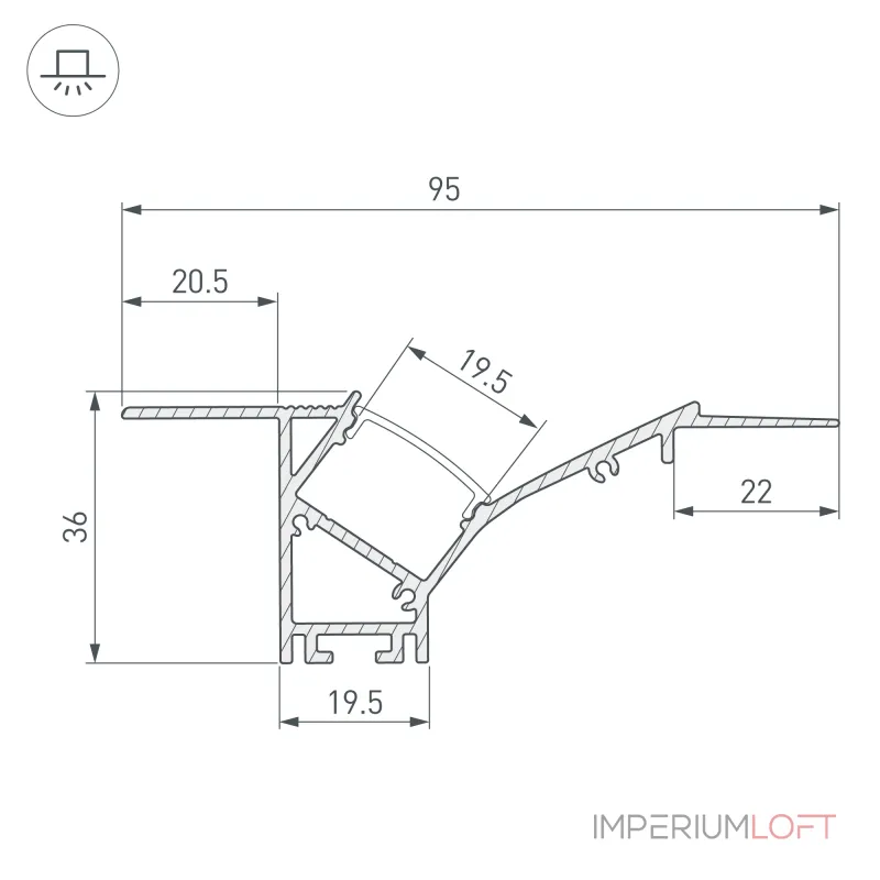Профиль FANTOM-W45-BEVEL-2000 WHITE Arlight Алюминий 039949 Профиль FANTOM-W45-BEVEL-2000 WHITE Arlight Алюминий 039949