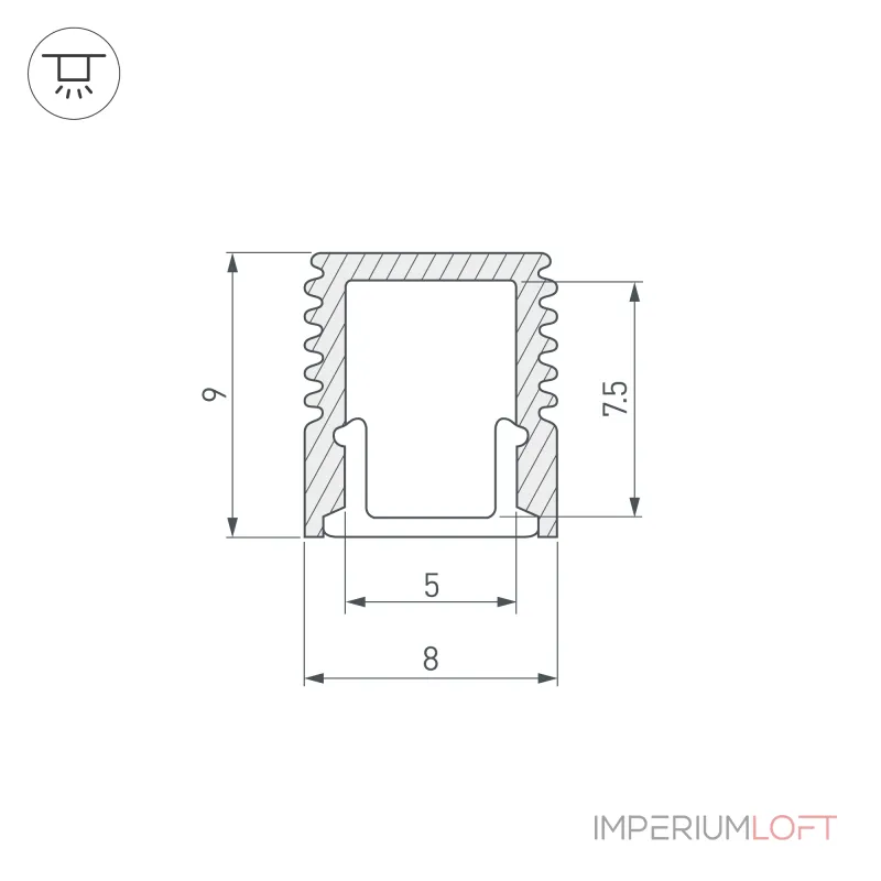 Arlight Профиль с экраном SL-MINI-8-2000 ANOD+OPAL Алюминий 036832