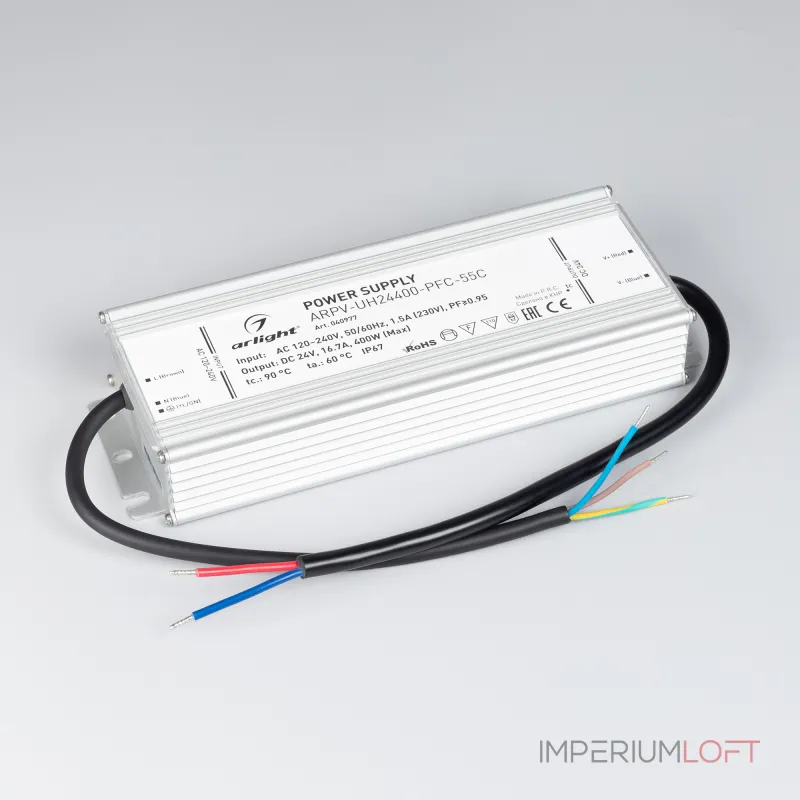 Arlight Блок питания ARPV-UH24400-PFC-55C 24В 16.7A 400Вт IP67 040977