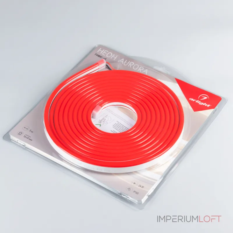 Arlight Лента герметичная AURORA-PS-A120-16x8mm 24В Red 10 В/м IP65 2835 5м 036696