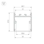 Arlight Профиль SL-LINE-3638-LW-2000 ANOD Алюминий 038362
