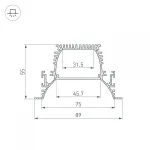 Arlight Профиль ARH-POWER-W90-F-COMFORT-2000 ANOD Алюминий 036357