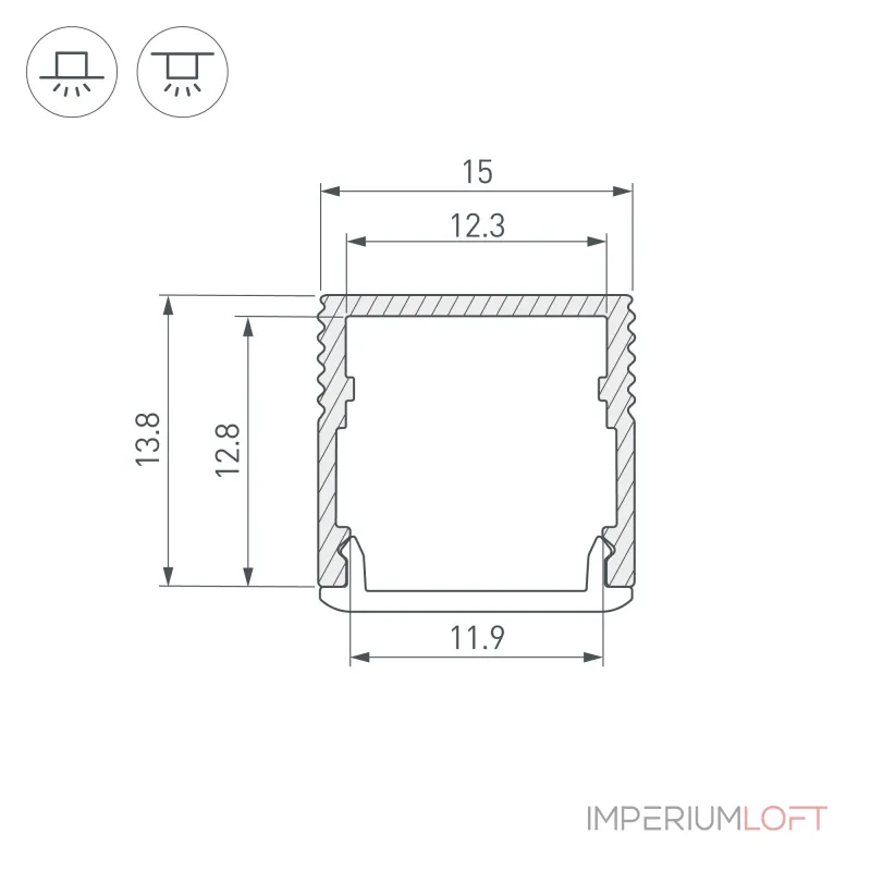 Arlight Профиль SL-MINI-15-2000 BLACK Алюминий 049020