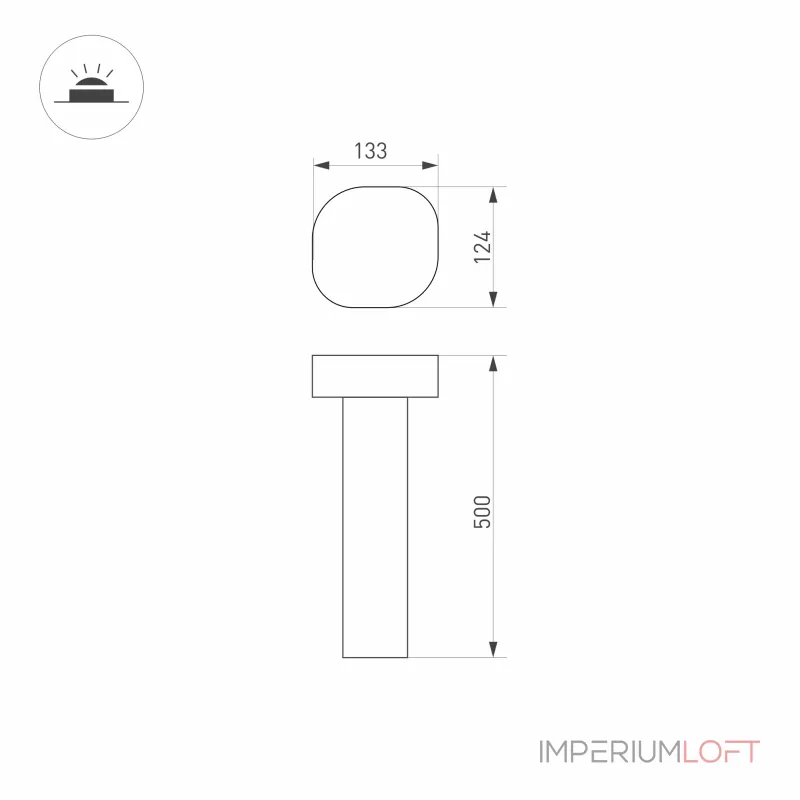Arlight Светильник LGD-SWAMP-BOLL-H500-7Вт Warm3000 GR 93 deg 230В IP65 029968