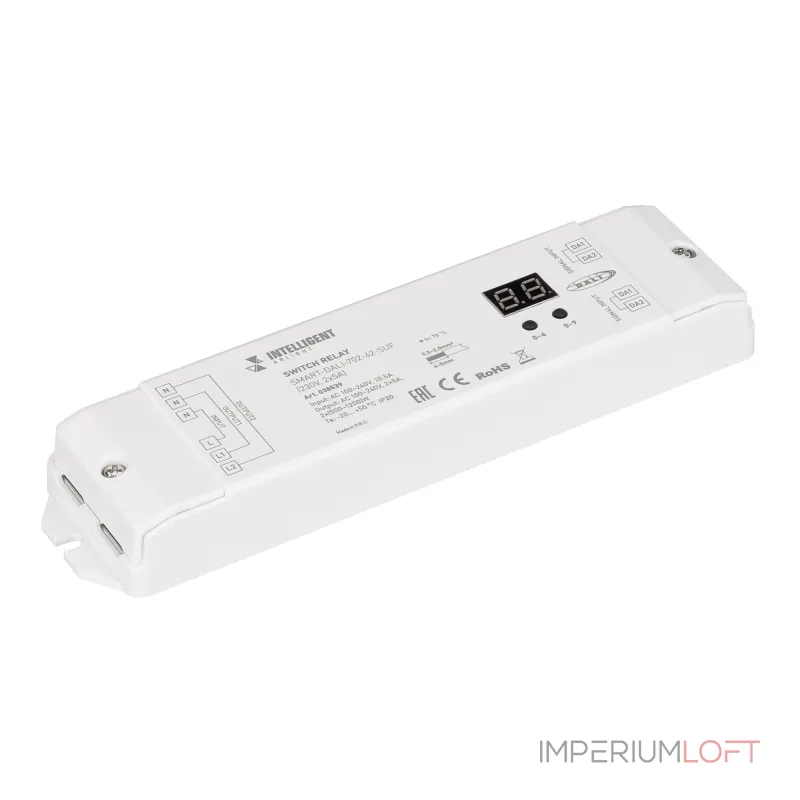 INTELLIGENT ARLIGHT Релейный модуль SMART-DALI-702-62-SUF 230В 2x5A IARL IP20 038539