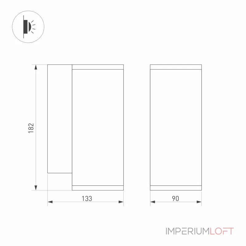 Arlight Светильник LGD-FORMA-WALL-R90-12Вт Warm3000 BK 44 deg 230В IP54 037258