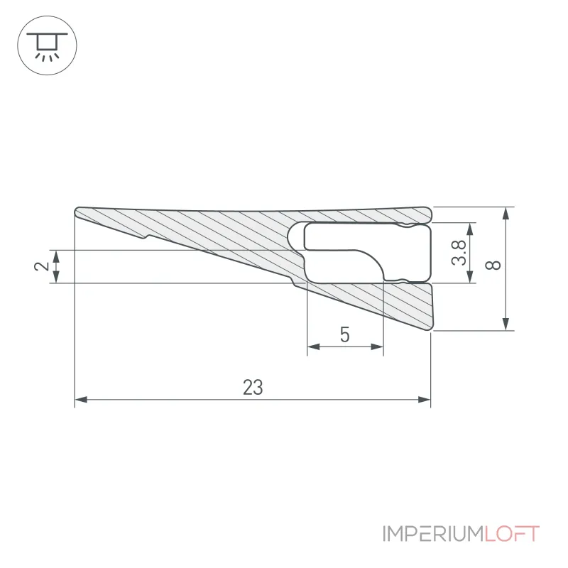 Arlight Профиль SL-MINI-SHELF-H8-2000 ANOD СHAMPAGNE Алюминий 038205