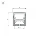 Силиконовый профиль WPH-FLEX-1616-TOP-S11-5м FULL BLACK Arlight Силикон 045774