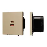 Механизм розетки с быстрой USB зарядкой SCT-NOBE-MUAC-SFPL-FC-GD (65W QC3) Arlight 054318