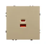 Механизм розетки с быстрой USB зарядкой SCT-NOBE-MUAC-SFPL-FC-GD (65W QC3) Arlight 054318