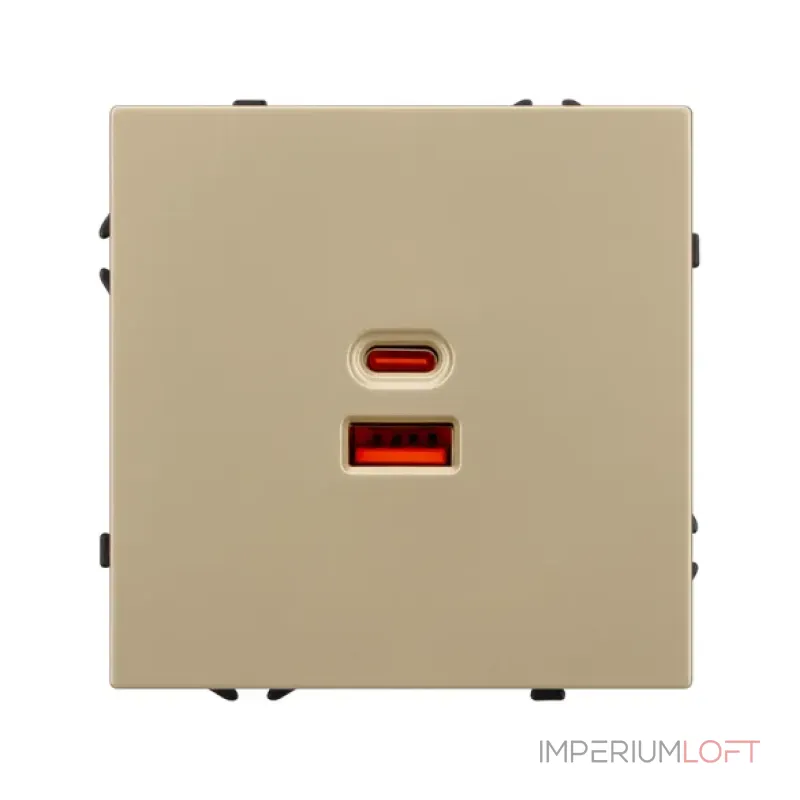 Механизм розетки с быстрой USB зарядкой SCT-NOBE-MUAC-SFPL-FC-GD (65W QC3) Arlight 054318 Механизм розетки с быстрой USB зарядкой SCT-NOBE-MUAC-SFPL-FC-GD (65W QC3) Arlight 054318