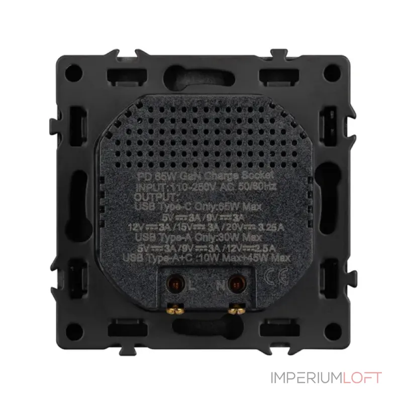 Механизм розетки с быстрой USB зарядкой SCT-NOBE-MUAC-SFPL-FC-GR (65W QC3) Arlight 054319 Механизм розетки с быстрой USB зарядкой SCT-NOBE-MUAC-SFPL-FC-GR (65W QC3) Arlight 054319