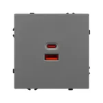 Механизм розетки с быстрой USB зарядкой SCT-NOBE-MUAC-SFPL-FC-GR (65W QC3) Arlight 054319