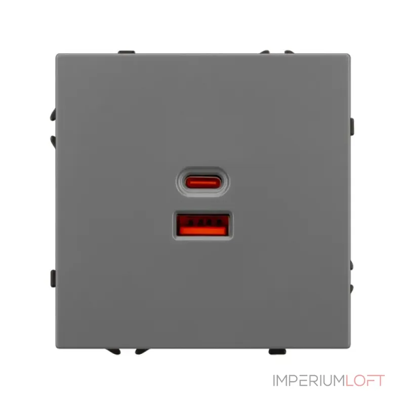 Механизм розетки с быстрой USB зарядкой SCT-NOBE-MUAC-SFPL-FC-GR (65W QC3) Arlight 054319 Механизм розетки с быстрой USB зарядкой SCT-NOBE-MUAC-SFPL-FC-GR (65W QC3) Arlight 054319