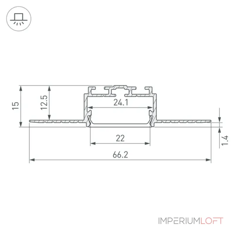 Профиль PLS-LOCK-H15-F-HIDE-2000 Arlight 058956