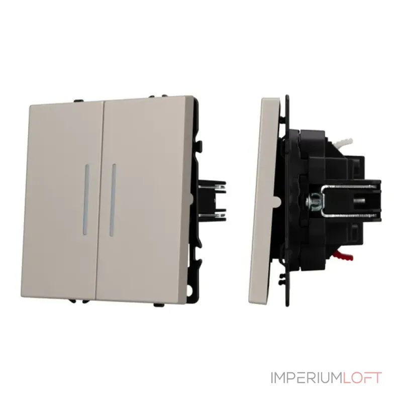 Выключатель проходной 2 клавишный подсветка софт-тач SWT-MKP2-SFPL-L-CA (250V 10A) Arlight 059421(1) Выключатель проходной 2 клавишный подсветка софт-тач SWT-MKP2-SFPL-L-CA (250V 10A) Arlight 059421(1)